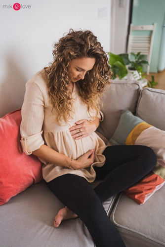 Tunika z muślinu organicznego Mother Nature Milk&Love sosnowa zieleń