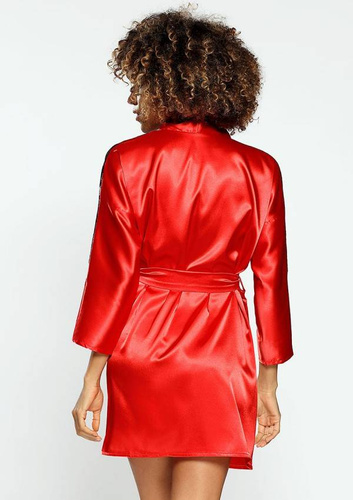 Marion Satynowy Szlafrok Damski DKaren - czerwony