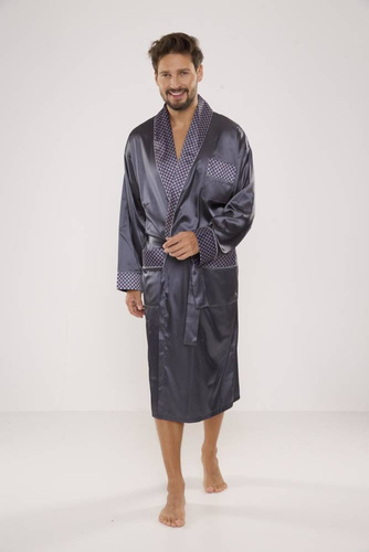 940 Satyna szlafrok męski Forex - szary