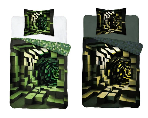 Pościel bawełniana świecąca w ciemności 4634 A Fluo 35 Minecraft Detexpol  