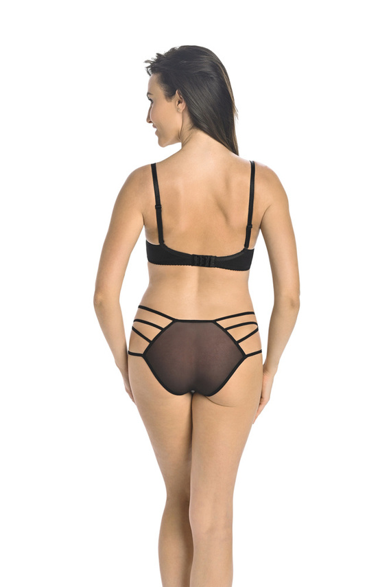 Figi damskie z paseczkami Kathy Teyli - czarny