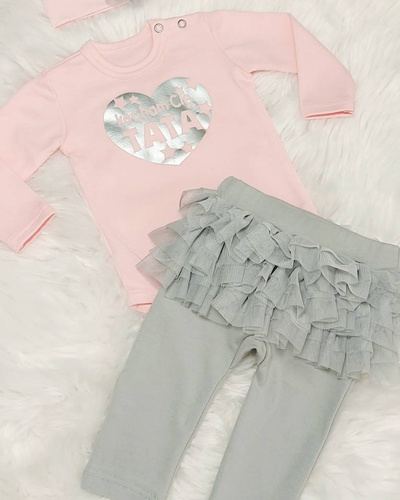 Body z długim rękawem "Kocham Cię Tata serduszko" Bambarillo różowy