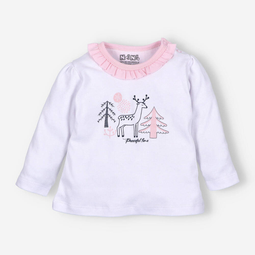 Bluzka z bawełny organicznej Jelonki Nini biały