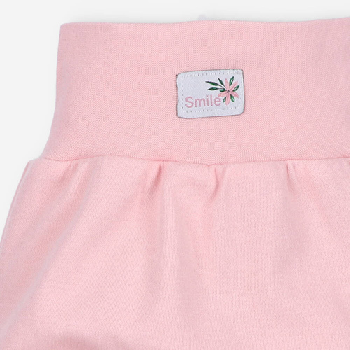 Półśpiochy z bawełny organicznej Pink Flowers Nini różowy