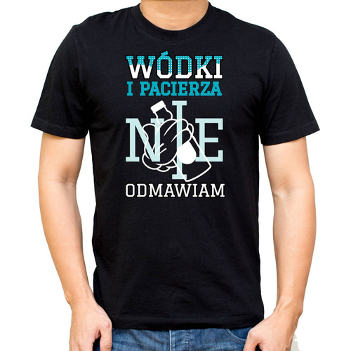 Koszulka męska "Wódki i pacierza nie odmawiam" Moocha czarny