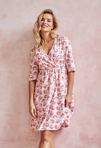 Koszula  Damska 3141 Taro- biały jednorożec