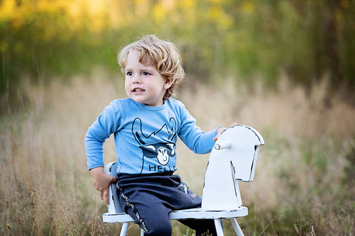Body z długim rękawem "Hello Dude" Makoma niebieski