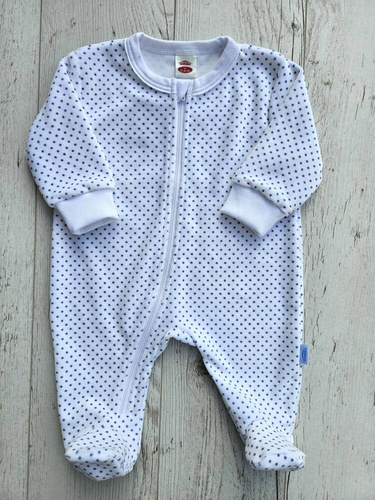 Pajac niemowlęcy welurowy "Blue Stars" Makoma niebieski 