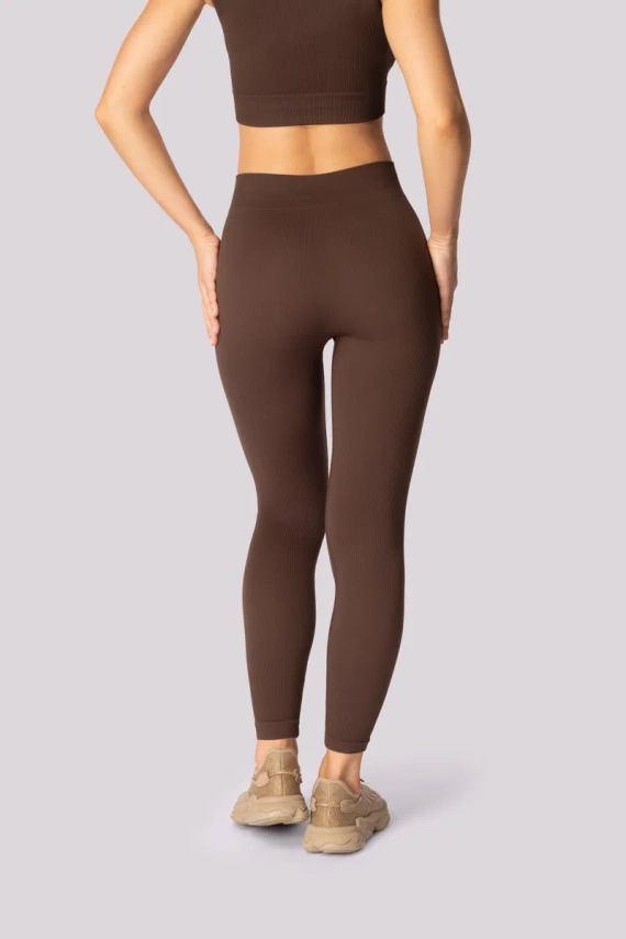 Legginsy damskie prążek Ribbed Mona caffe