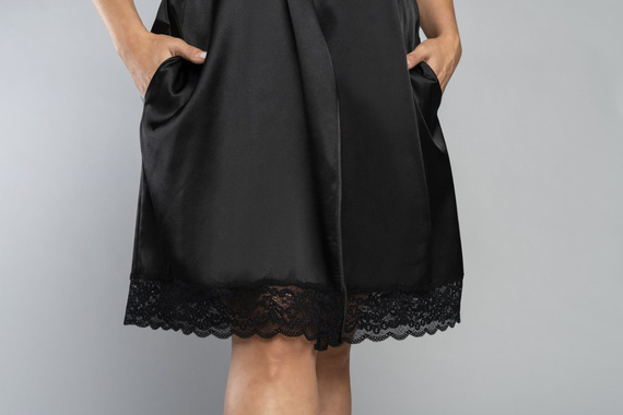 Szlafrok krótki rękaw Dotyk Italian Fashion - czarny