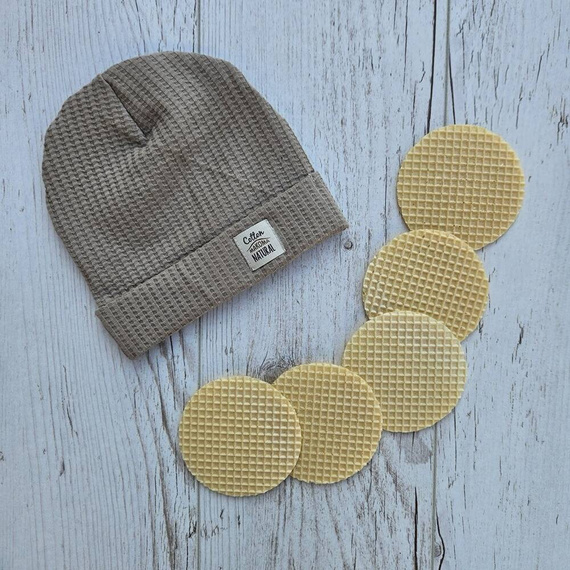 Czapeczka niemowlęca "Natural Waffel" Makoma stone