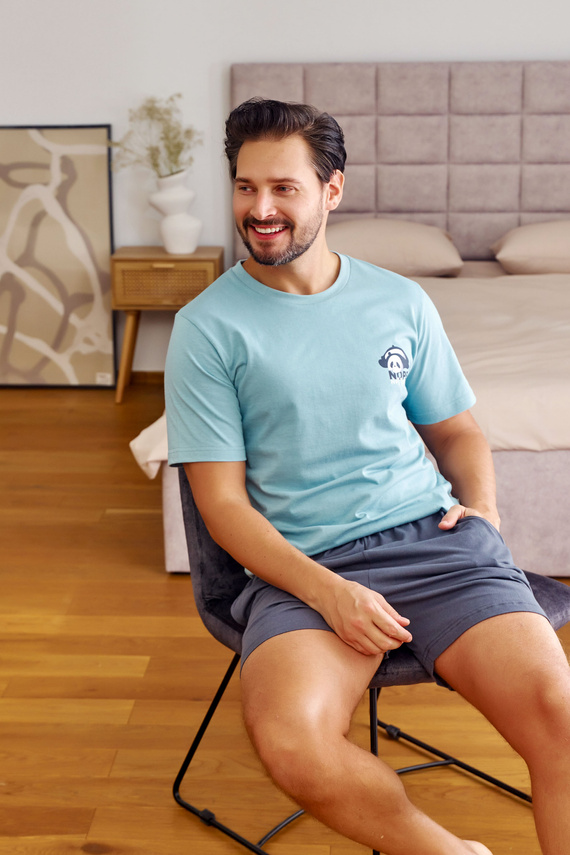 PMB.7232 Piżama Męska Doctor Nap - ice blue