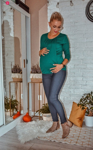 Bluzka ciążowa i do karmienia z rękawem 7/8 Kangaroo Milk&Love rose brown