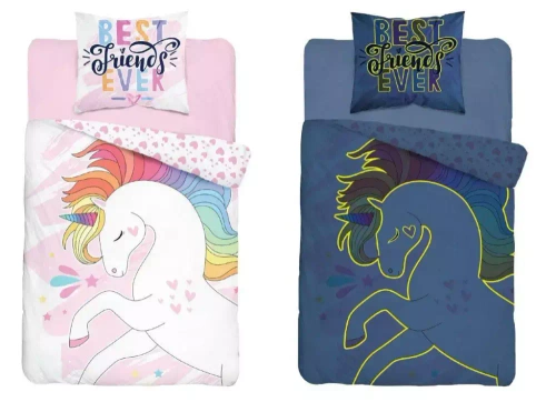 Pościel bawełniana świecąca w ciemności Jednorożec Detexpol  