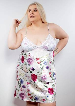 Halka satynowa Flowers  DKaren - DK-HA 05 biały