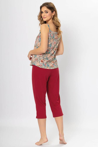 Piżama damska 1314 Lucja  Leveza bordowy