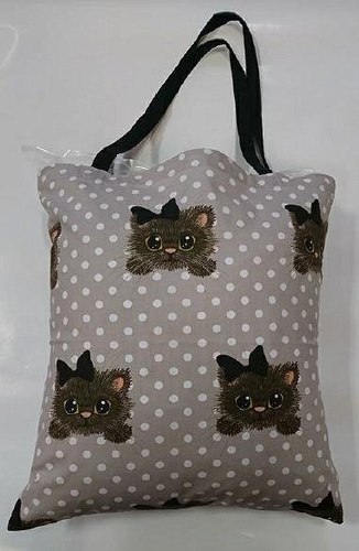 Torba bawełniana na zakupy Kwiatki wzór serwetki szary