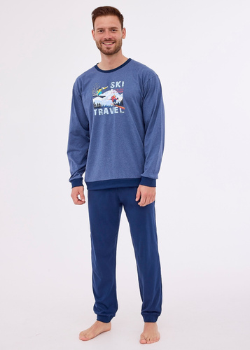 Piżama męska 461/257 Ski Cornette granatowy