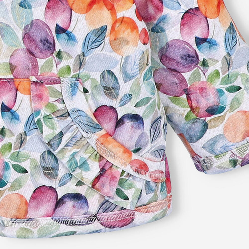 Kurtka ocieplana Śliweczki z bawełny organicznej Nini druk