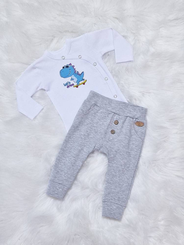 Body z długim rękawem kopertowe Let's Drive Bambarillo biały 