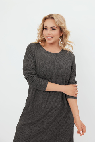 Tunika damska z długim rękawem Avira Italian Fashion - ciemny melanż