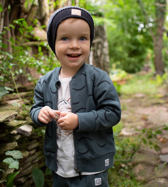 Bluza dla chłopca na zamek Le Tigre Pinokio - zielony druk