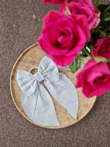 Lniana kokarda do włosów KGN16 Marija - błękit