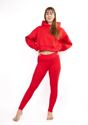 Komplet dresowy bluza+ legginsy DK-K-B13 Dkaren - czerwony