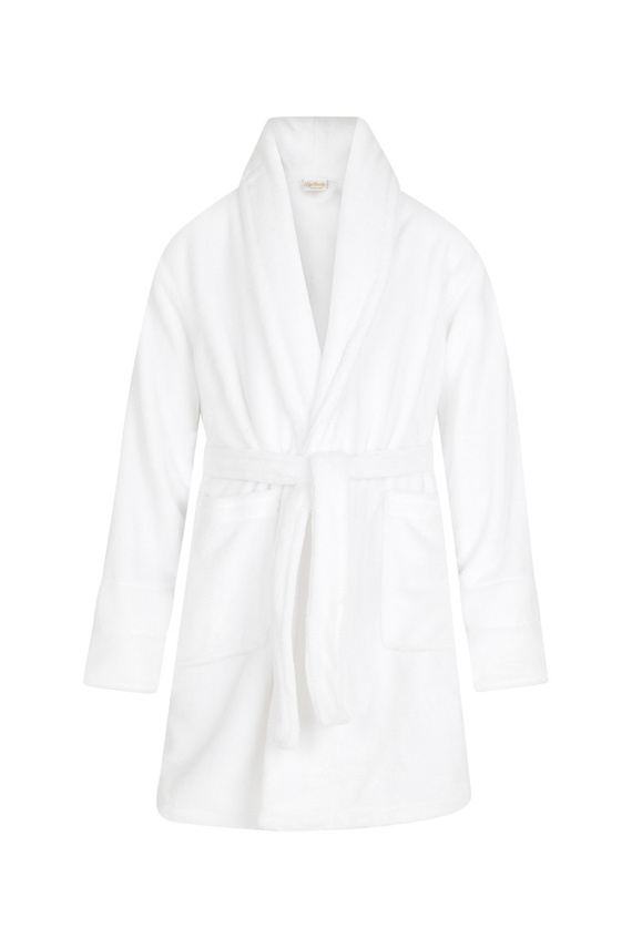 Szlafrok dziecięcy polarowy Princess + korona ByShelly - biały/srebrny