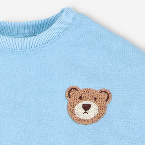 Bluza z długim rękawem Miś Pretilo Mini - niebieska 