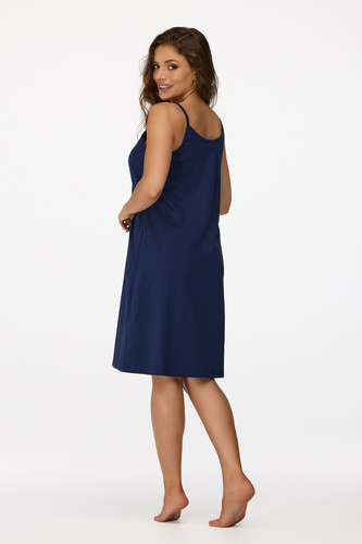 Senizo koszula nocna ciążowa no. 25 granatowy– 100% bawełna, suwak do karmienia, lekki fason