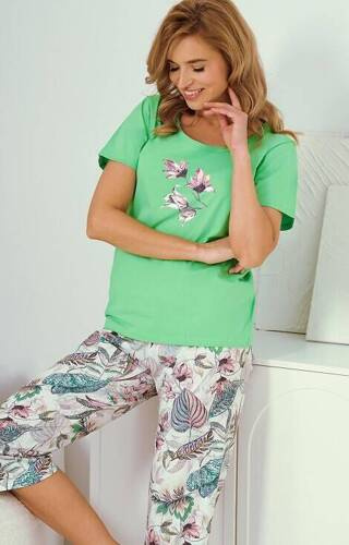 Piżama Damska 3344 Lia Taro- zielona