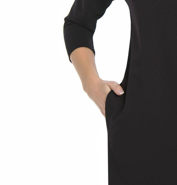 Klasyczna Sukienka, 3/4 rękaw Lana Teyli - czarna