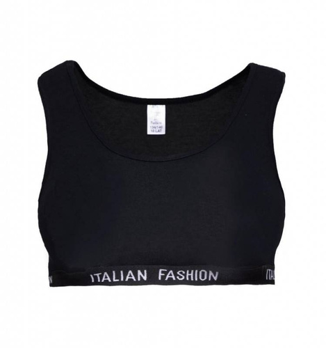 Stanik dziewczęcy, szerokie ramiączko Nikola Italian Fashion- czarny