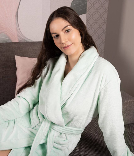 Szlafrok damski Minty Long Momenti Per Me mint