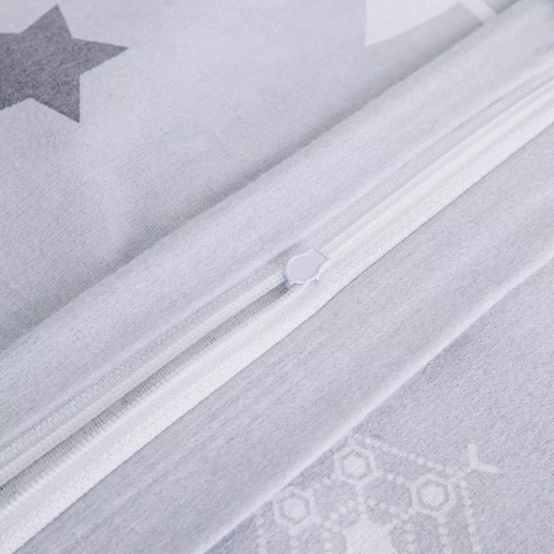 Pościel flanelowa świąteczna 31508/1 gwiazdki drzewa Darymex szary 