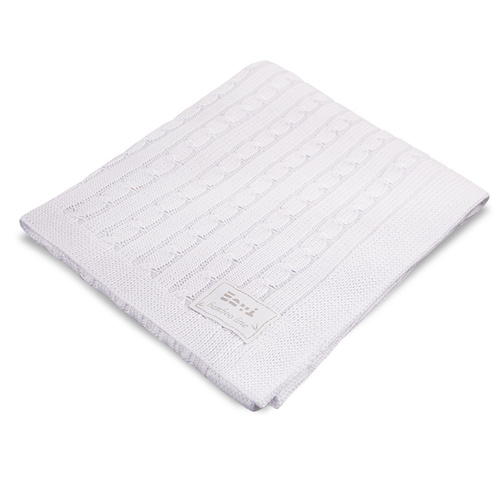 Eevi kocyk bambusowy – biały warkocz, antyalergiczny