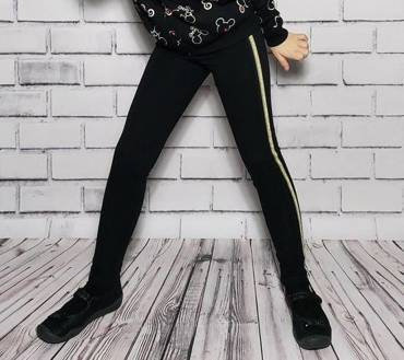 Spodnie z lampasem Love Bambarillo czarny/złoty