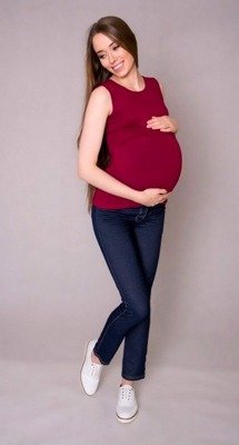 008 Bluzka ciążowa i do karmienia bez rękawków MIRACLE- bordowa
