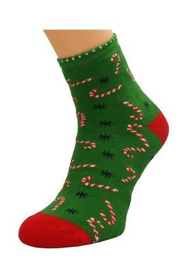 0907 X-Mass Socks Skarpety damskie Bratex D-979 zielony