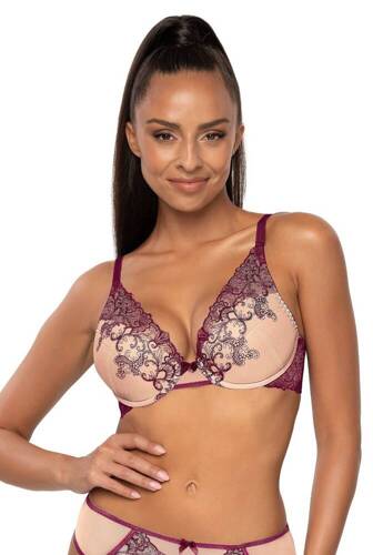 Biustonosz push-up bralette Mat M-3808/11/1 Maureen  beżowy fioletowy