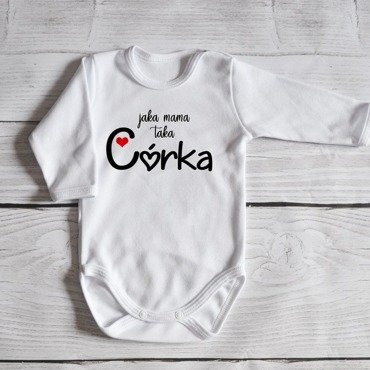 Body długi rękaw "Jaka mama taka córka" Moocha białe