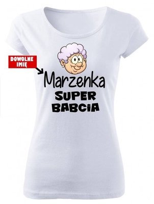 Koszulka damska "SUPER BABCIA z imieniem" Moocha