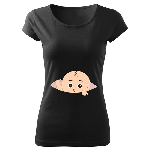 Koszulka dla przyszłej mamy "Dziecko w brzuchu" Moocha czarny