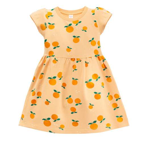 Sukienka z krótkim rękawem Fruit & Sun Pinokio - pomarańczowa