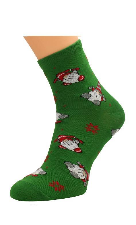 2988  X-Mass Socks Skarpety damskie Bratex  D-984 zielony