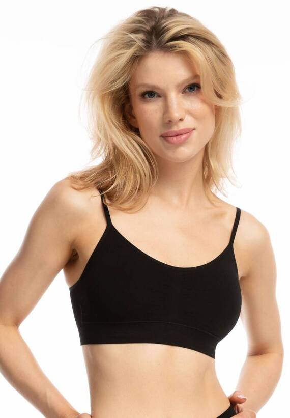 Biustonosz top Bamboo Bra Julimex czarny