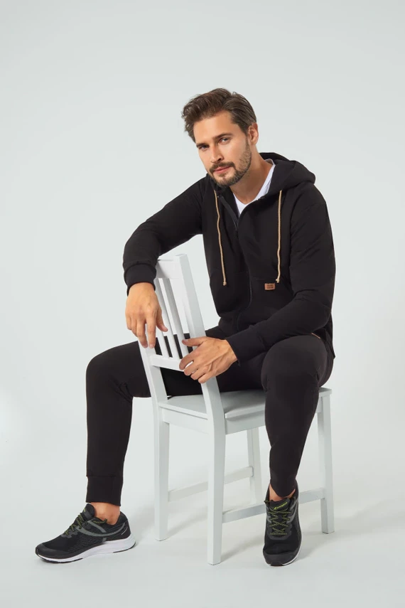 Bluza męska dresowa Darwin Italian Fashion - czarny