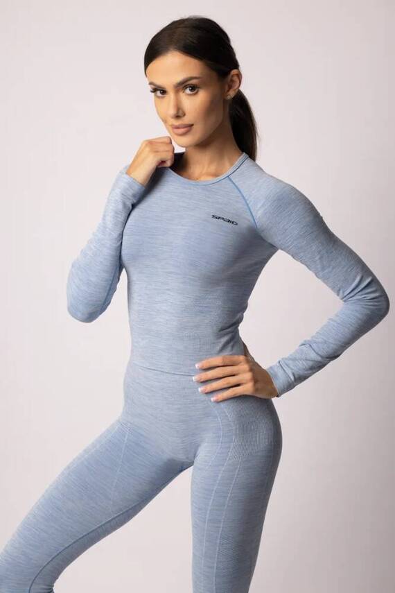 Bluzka damska długi rękaw Melange Rashguard Spaio linchen blue