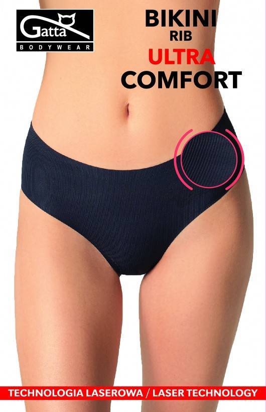 Figi damskie 41003 Bikini RIB Ultra Comfort Gatta czarny